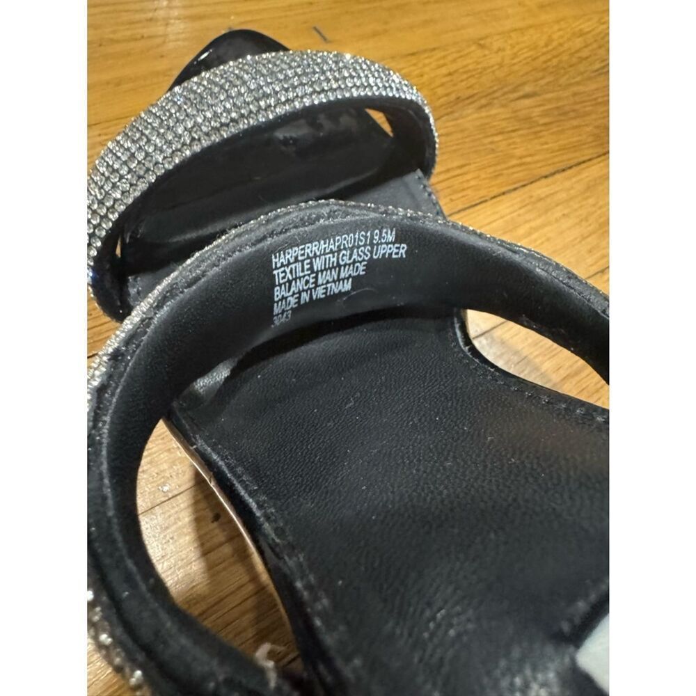 Revolve Steve Madden Metallic Harperr Black Crystal Embellished Heeled Sandals - Picture 11 of 13